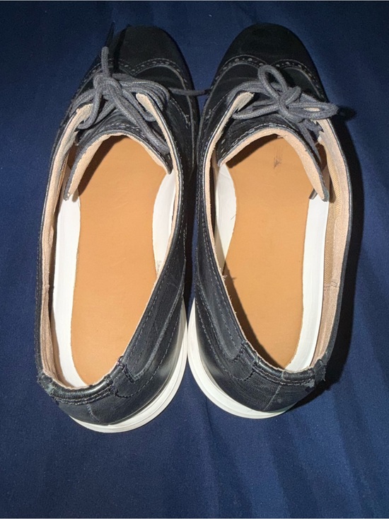 Cole Haan Black Leather Wingtip Oxfords with White Sole main image 7